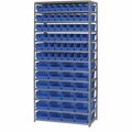 Global Industrial Steel Shelving, Total 72 4inH Plastic Shelf Bins Blue, 36x18x72-13 Shelves 603446BL